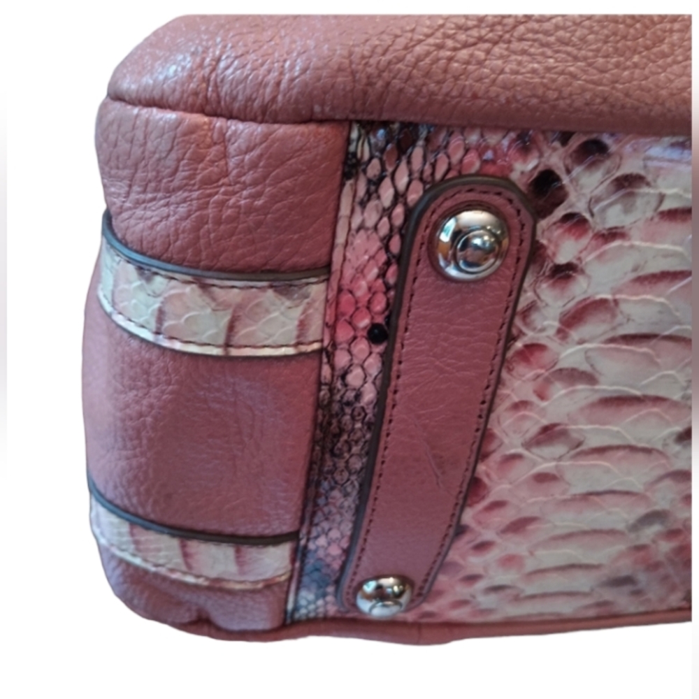 Sharif Authentic Dusty Rose Leather Python Should… - image 6